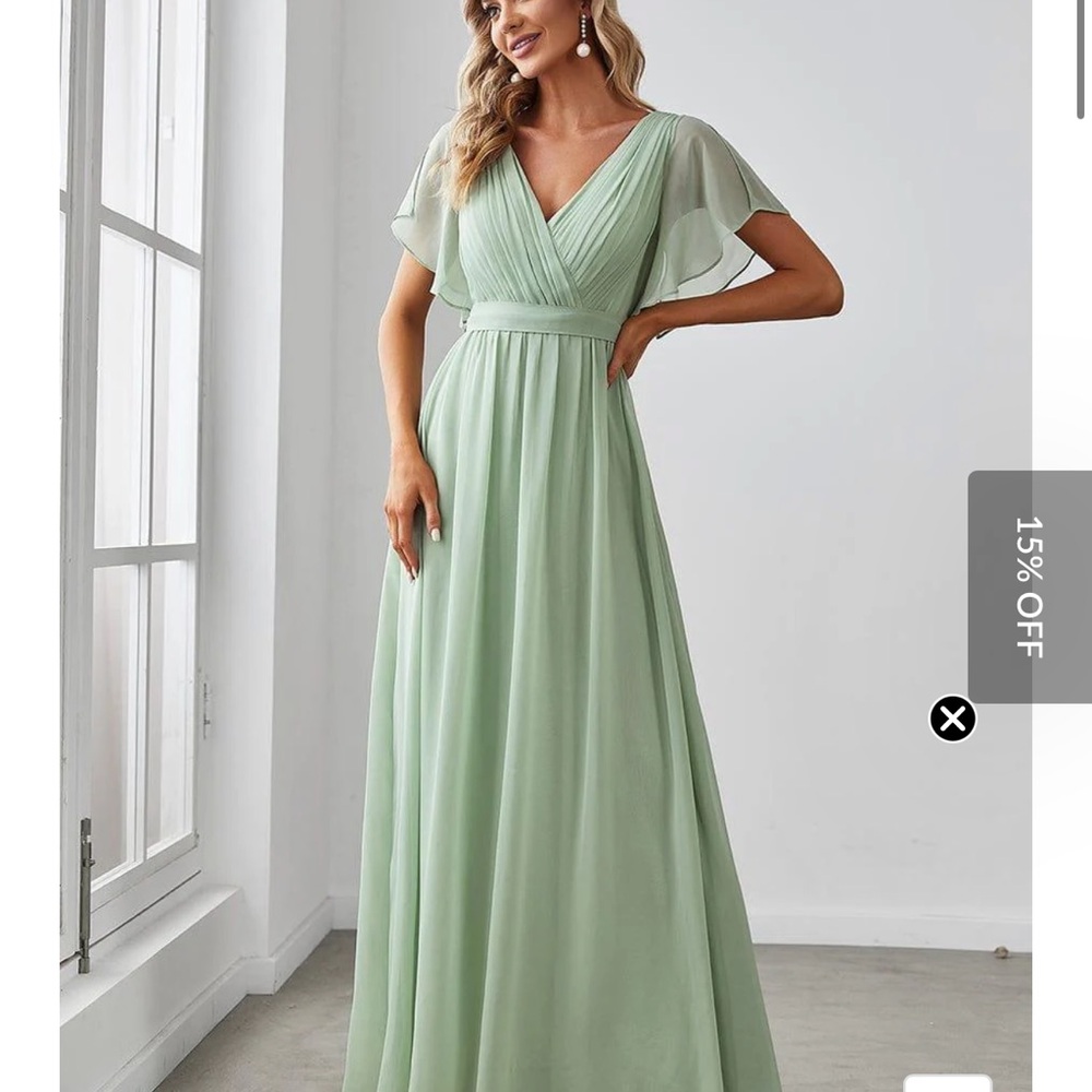 Ever Pretty Light Green Chiffon Maxi Dress